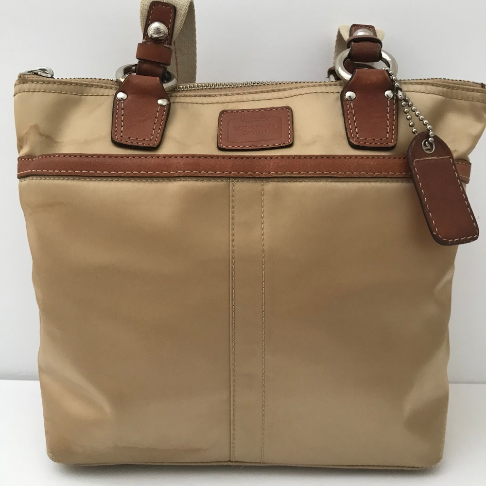 COACH Hampton Leather Trimmed Tote MO768-11744